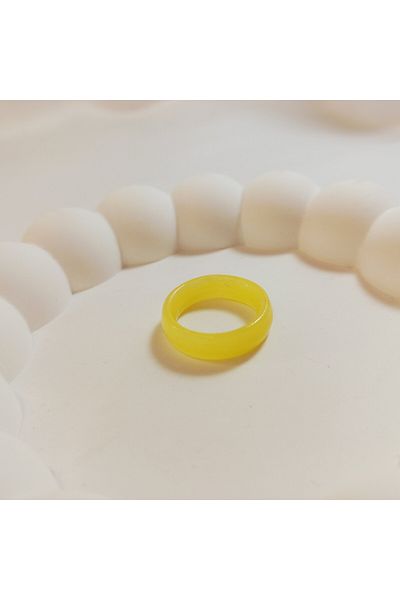 Crystal Atelier Certified Yellow Natural Agate Stone Evil Eye Ring