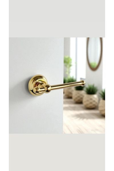 İSAOĞLU YAPI Gold Toilet Paper Holder Vintage Design Brass Material Gold Paper Holder