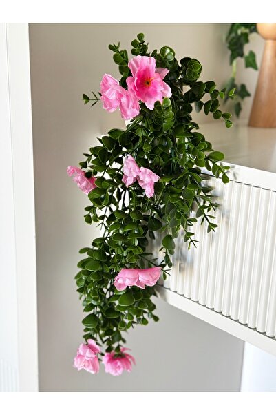 Diba HomeArt زهرة معلقة مزخرفة صناعية (وردي)