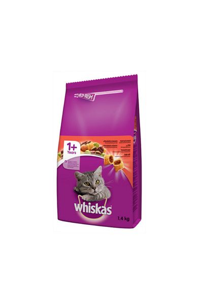 Whiskas Pack of 3 X Dry Food with Beef for Adult Cats 1.4 Kg