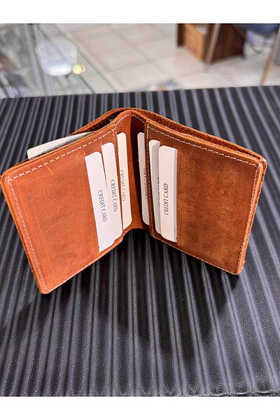 Anemore Collection Leather Wallet Real Leather Hand Made in Brown Color