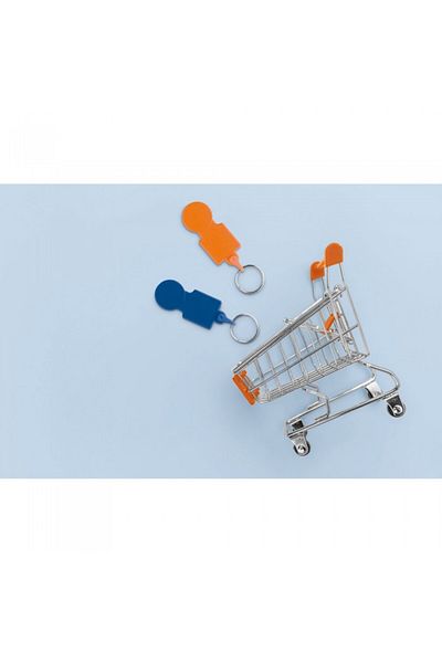 dalimag Coin-shaped keychain for supermarket trolley, metal ring