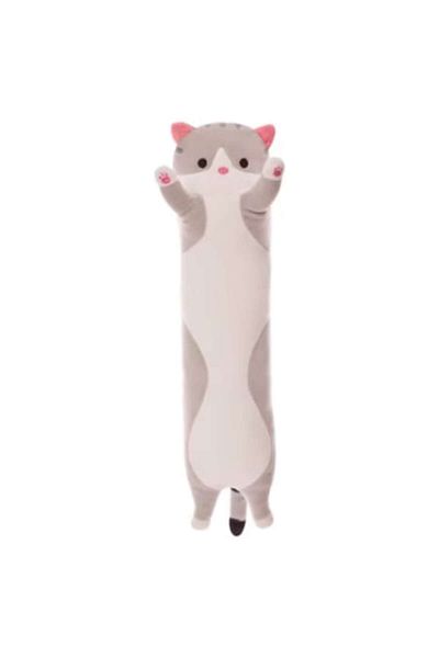 victiny Plush Toy Cat Pillow VICTINY® Soft Filling, 70 cm, Grey Color
