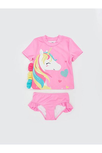 LC Waikiki Σετ μπικίνι για κορίτσια LCW Kids Lilac printed