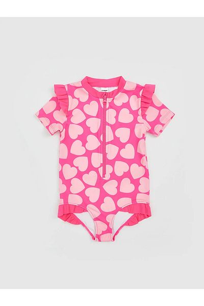 LC Waikiki Lcw Kids Pink Heart Printed Girls Swimsuit
