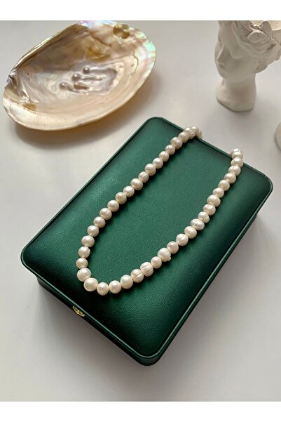 JOVİ ATELİER Gerçek Doğal Beyaz Inci Kadın Kolye Çelik Bağlantı Aparatlı Inci...