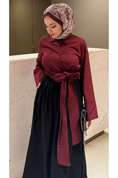 Tesettür Diyarı Γυναικεία Efil Efil Seasonal Tansel Fabric Μέγεθος 36-42 Συμβατή Hijab φούστα