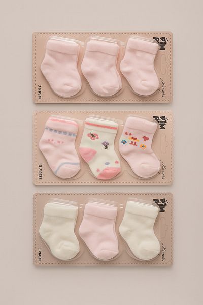 Baby Fou Cotton 0-6 Months Newborn Baby 9-Piece Baby Socks
