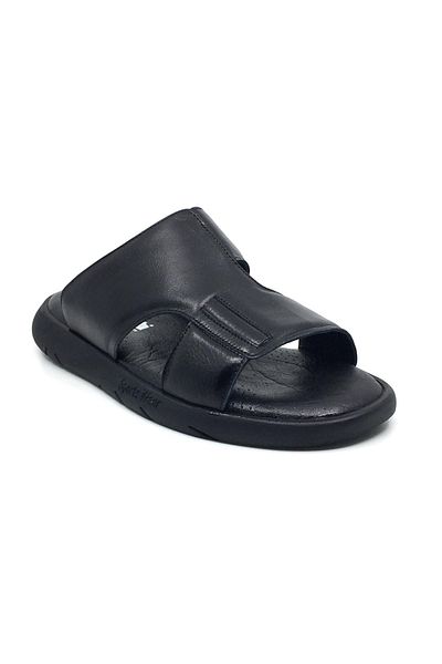 Taşpınar Ayakkabı 100% Genuine Leather Inside and Outside Orthopedic Men's Summer Comfortable Seamless Slippers 40-45