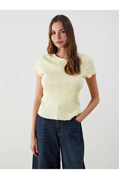 LC Waikiki Lcw Vision Sari Crew Neck Openwork Women's T-Shirt