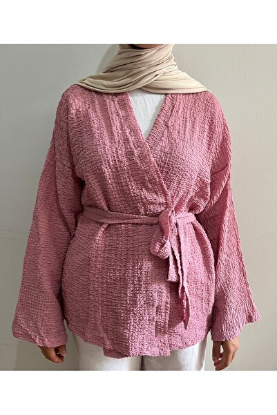 FASİON Waist-Tie Pink Dream Kimono