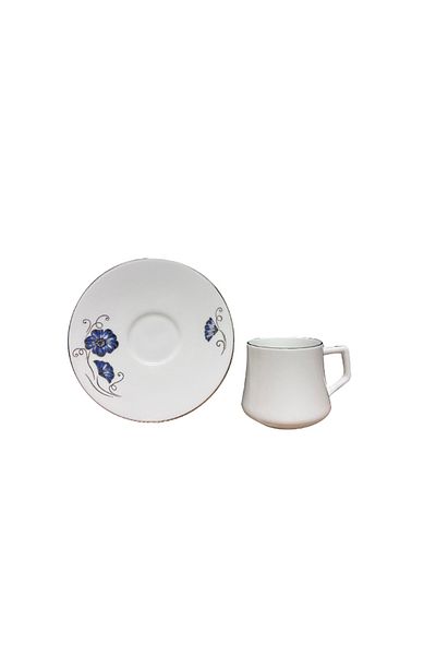 EVALIZA Nostalji Kelebek Double Coffee Cup Set for 6 Persons 130 ml