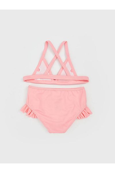 LC Waikiki LCW Παιδικό Σετ μπικίνι για κορίτσια με ροζ κουρουβάσι γιακά