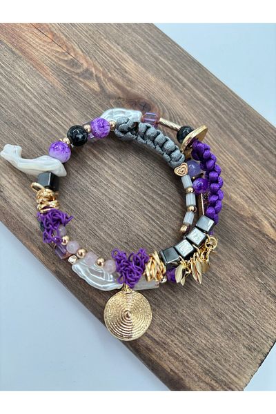 AGG TASARIM Macrame Detailed Bracelet with Dolma