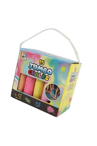 OEM Jumbo Chalk Set, 15 pieces, multicolor, 10.5x2cm, with bucket