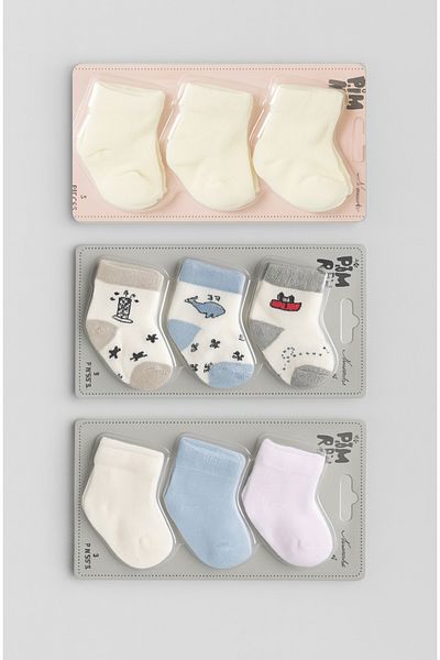 Baby Fou Cotton 0-6 Months Newborn Baby 9-Piece Baby Socks
