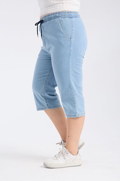 Gül Moda Plus Size Jeans Capri Light Blue G121-1