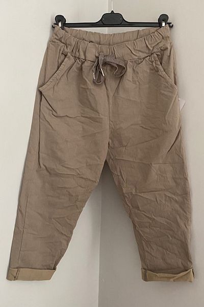 AYASOFYA OTANTIK Women's Italian Mink Lycra Bermuda Shorts with Elastic Waist and Side Pockets
