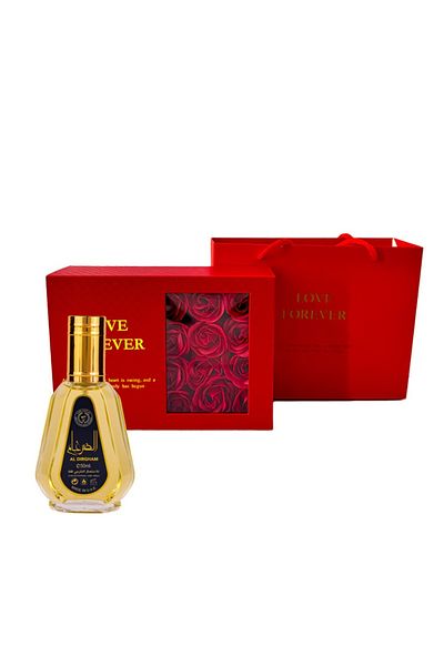 ARD AL ZAAFARAN Gift set Mirevo Ard al Zaafaran Al Dirgham Eau de Parfum Limited Edition, 50 ml and Box with roses