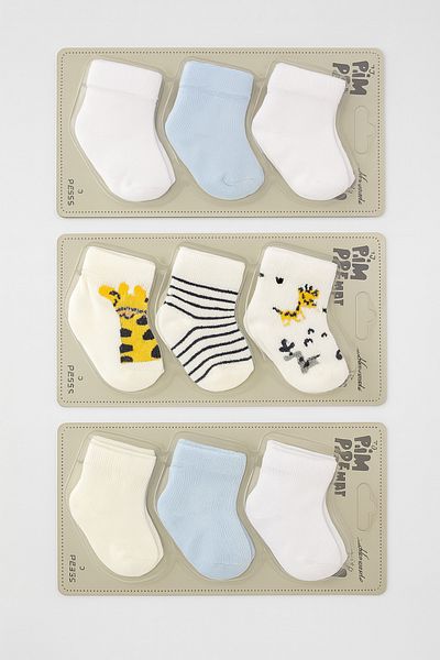 Baby Fou Cotton 0-6 Months Newborn Baby 9-Piece Baby Socks