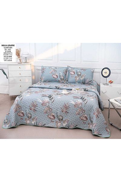 FIONNA.RO Double-Sided Quilted Cotton Blanket - Autumn Leaves