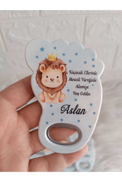 Doğrukan Hediyelik 25 adet taçlı aslan konsept ayak şeklinde açacak magnet ye...