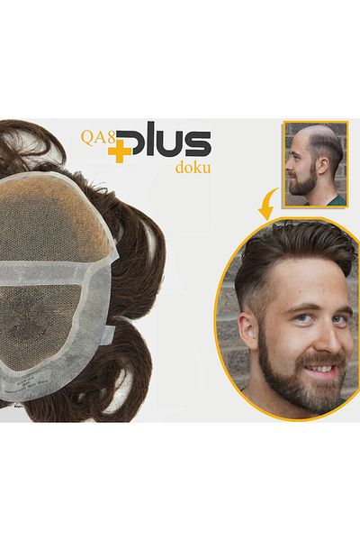 SACPROTEZİM Prosthetic Hair Qa8Plus 6X10 Color 2 Medium Castanha Fine Strands Can Be Combed in All Directions Substructure 100% Human Hair