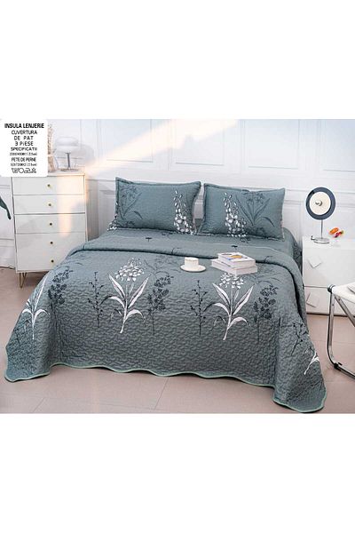FIONNA.RO Double-Sided Quilted Cotton Blanket - Autumn Leaves