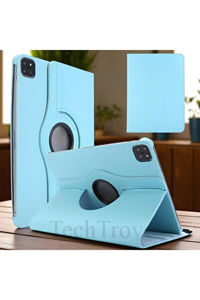 TechTrove Apple iPad Air 11 2025 M3 Kılıf 360 Dönebilen Standlı Pu Deri Kılıf