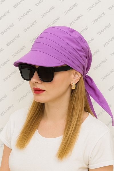 ZERAMİNE Tie-Up Visor Bandana Visor Hat with Uv Protector