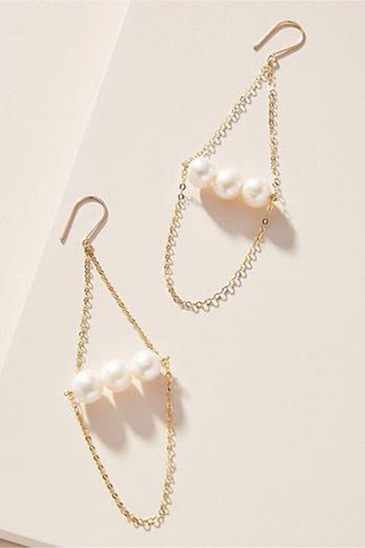 Shiklik MODA أقراط سلسلة اللؤلؤ الأنيقة لتعزيز أناقتك