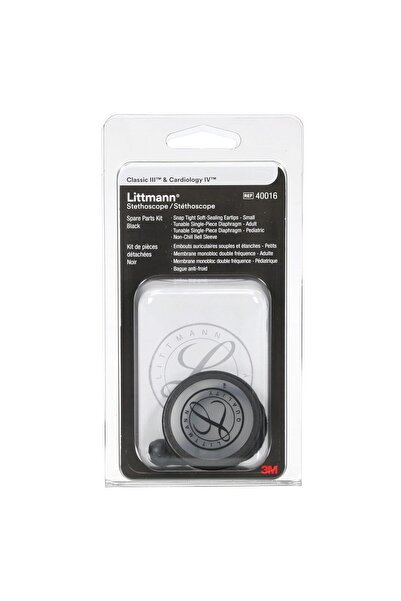 Littmann طقم قطع غيار سماعة الطبيب 3M 40016 Littmann، كلاسيك III، أسود