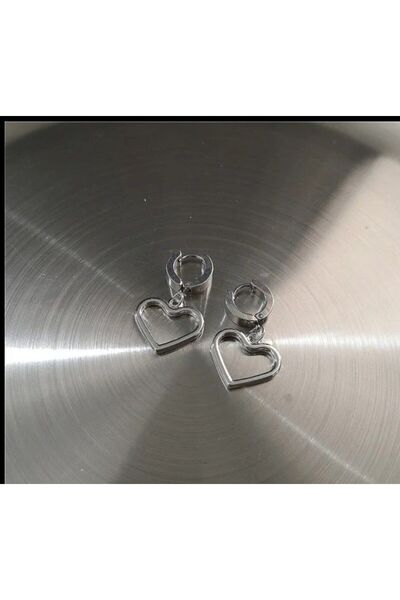 Shiklik MODA Romantic Heart Model Silver Color Earrings - Complete Your Elegance