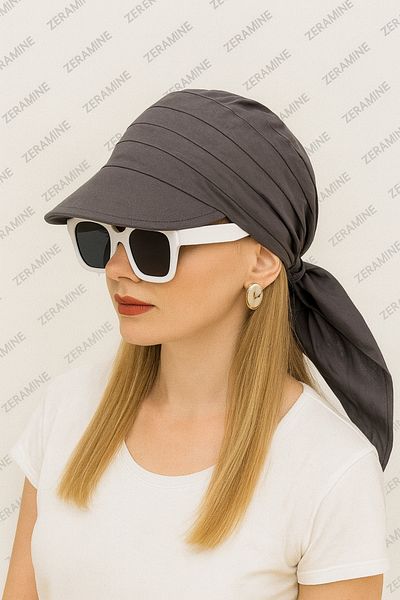 ZERAMİNE Tie-Up Visor Bandana Visor Hat with Uv Protector