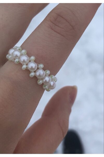 Shiklik MODA قم بتكملة أناقتك مع خاتم اللؤلؤ الأبيض الأنيق