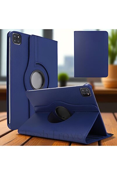TechTrove Apple iPad Pro 12.9 2020 (4.Nesil) Kılıf 360 Dönebilen Standlı Pu D...