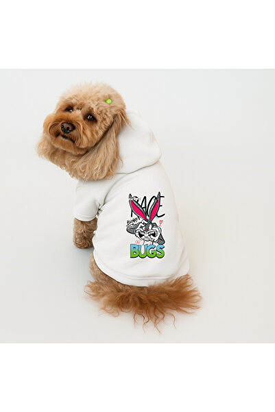 Buddy Store Kedi Ve Köpek Kıyafeti Elbiseleri Giysileri - Baskılı Beyaz Sweat...