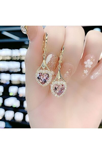 MODAELMAS1 ارفع أناقتك مع أقراط قلب الحجر الرومانسية