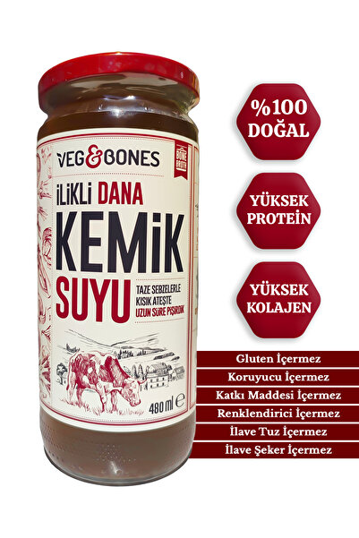 Veg&Bones İlikli Dana Kemik Suyu Yüksek Kolajen ve Protein Deposu 480 ml
