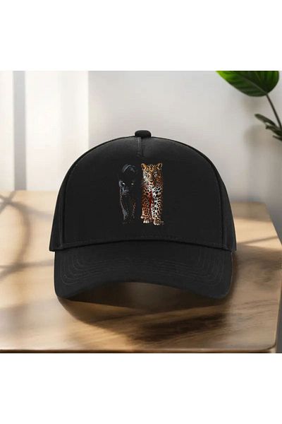 LEIVOR Leopard Printed Black Snapback Hat