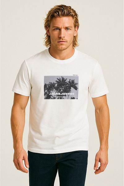 Jack & Jones Ανδρικό μπλουζάκι με λογότυπο λευκό