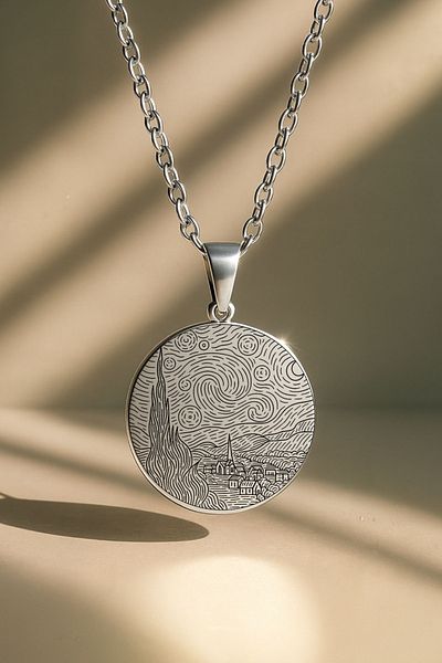 ArtinArt The Starry Night - Vincent Van Gogh |   316L Steel Necklace