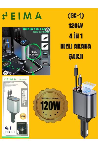Bestech 120W 4in1 Hızlı Araba Şarjı EC1