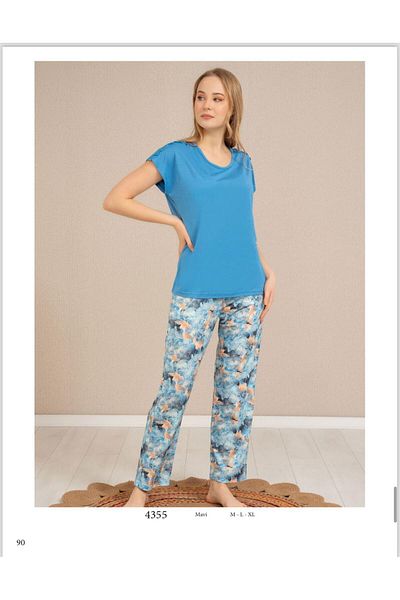 Baha Set de pijamale pentru femei Perfect Club, cu jumătate de mânecă, cu decolteu, 4355 - 1 buc