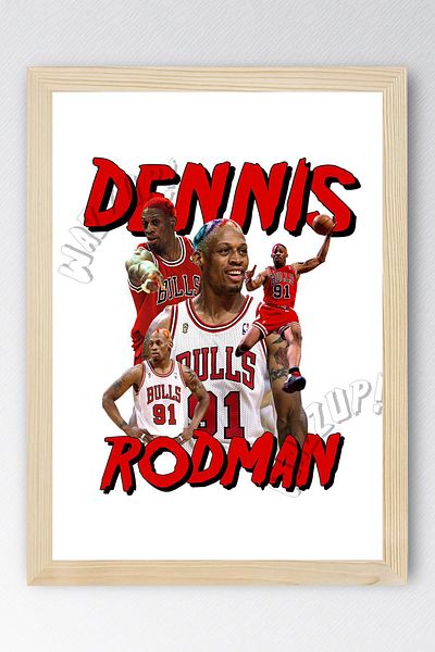 Saturn Pictură înrămată Dennis Rodman - Pictură poster NBA de baschet