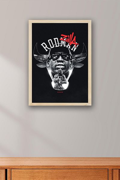 Saturn Επιτραπέζιο με κορνίζα Dennis Rodman - Πίνακας αφίσας Rodzilla NBA