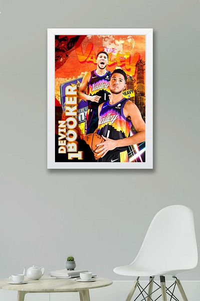 Saturn Pictură înrămată Devin Booker - Pictură poster NBA de baschet