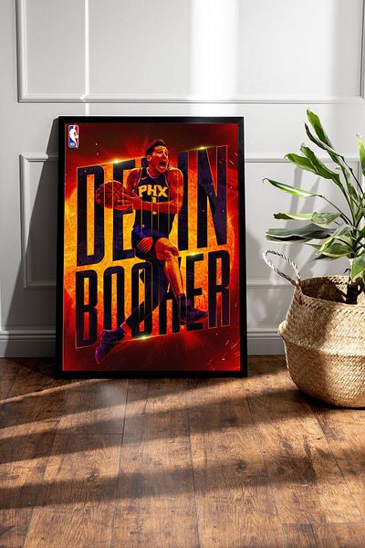 Saturn Pictură înrămată Devin Booker - Pictură poster NBA de baschet