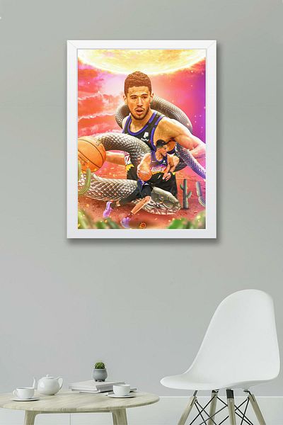 Saturn Pictură înrămată Devin Booker - Pictură poster NBA de baschet