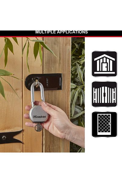 Master Lock Excell Solid Steel Body Padlock Silver and Black 64mm
